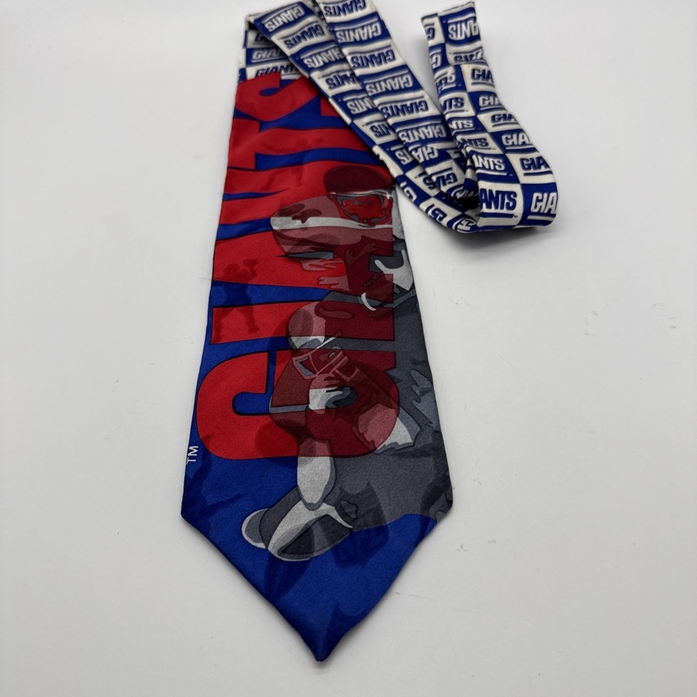 New York Giants Team NFL Silk Necktie Ralph Marlin 1993 Retro G-Men Tie Vintage